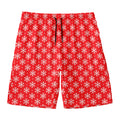 Christmas Snowflake Pattern Print Men's Swim Trunks