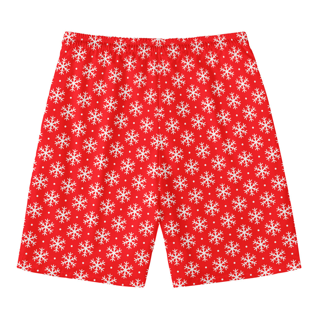 Christmas Snowflake Pattern Print Men's Swim Trunks
