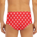 Christmas Snowflake Pattern Print Men's Triangle Swim Briefs