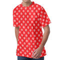 Christmas Snowflake Pattern Print Men's Velvet T-Shirt
