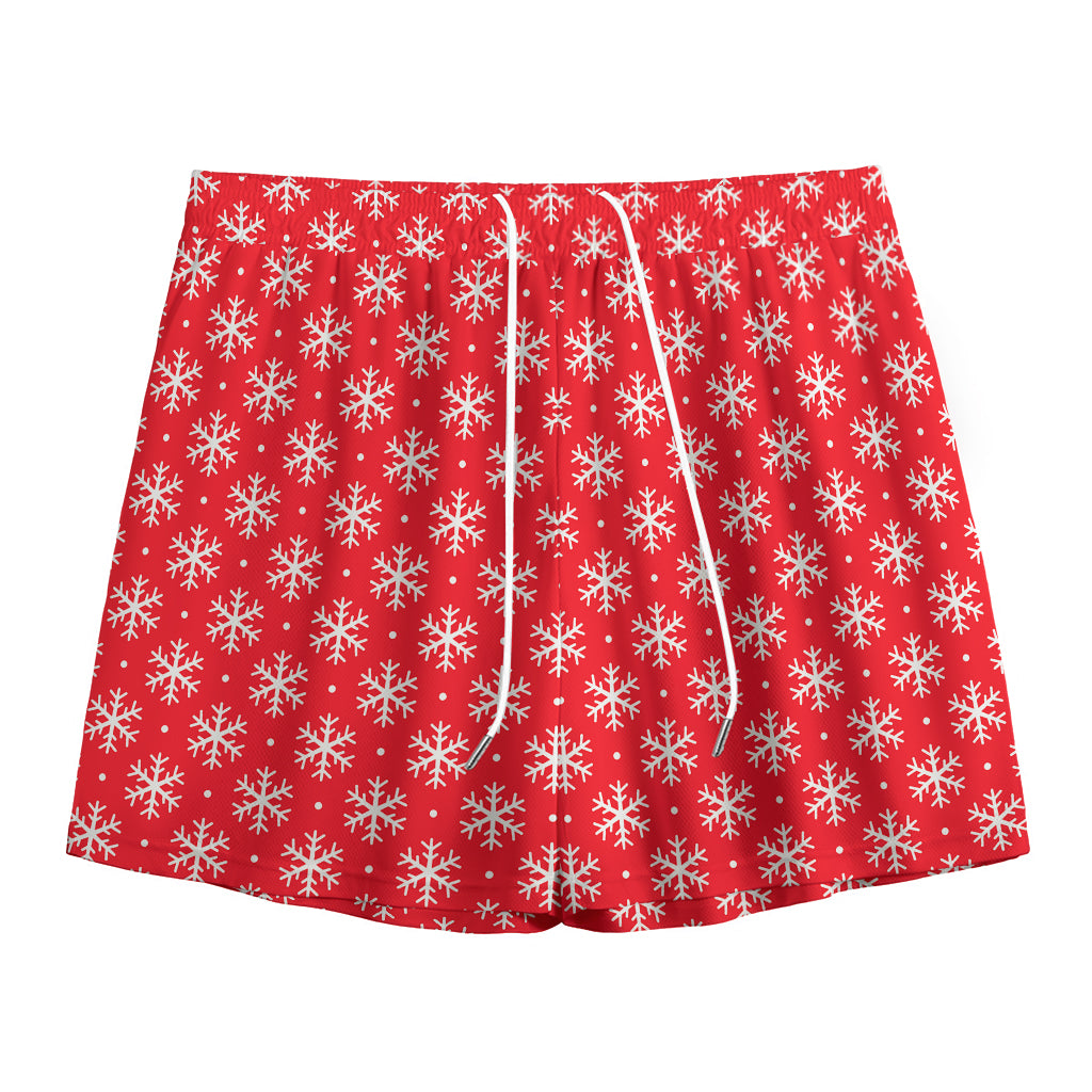 Christmas Snowflake Pattern Print Mesh Shorts