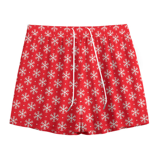 Christmas Snowflake Pattern Print Mesh Shorts