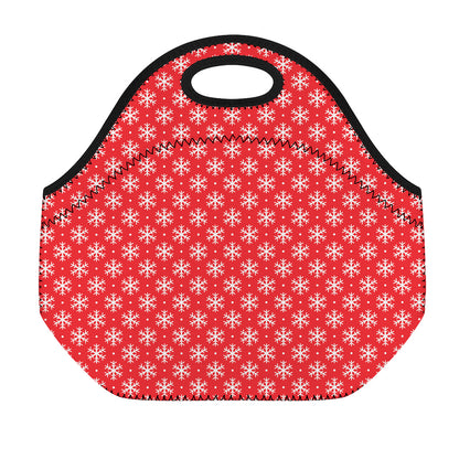 Christmas Snowflake Pattern Print Neoprene Lunch Bag