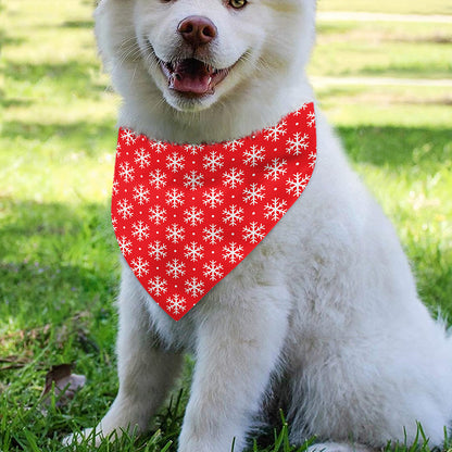 Christmas Snowflake Pattern Print Over The Collar Dog Bandana