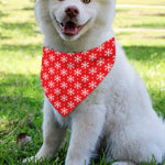 Christmas Snowflake Pattern Print Over The Collar Dog Bandana