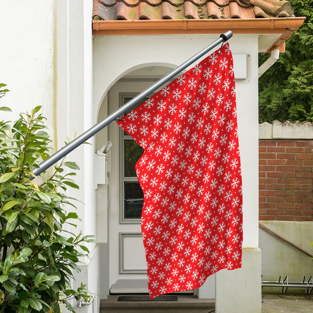 Christmas Snowflake Pattern Print Polyester Flag