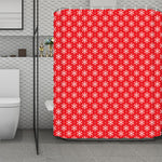 Christmas Snowflake Pattern Print Polyester Shower Curtain