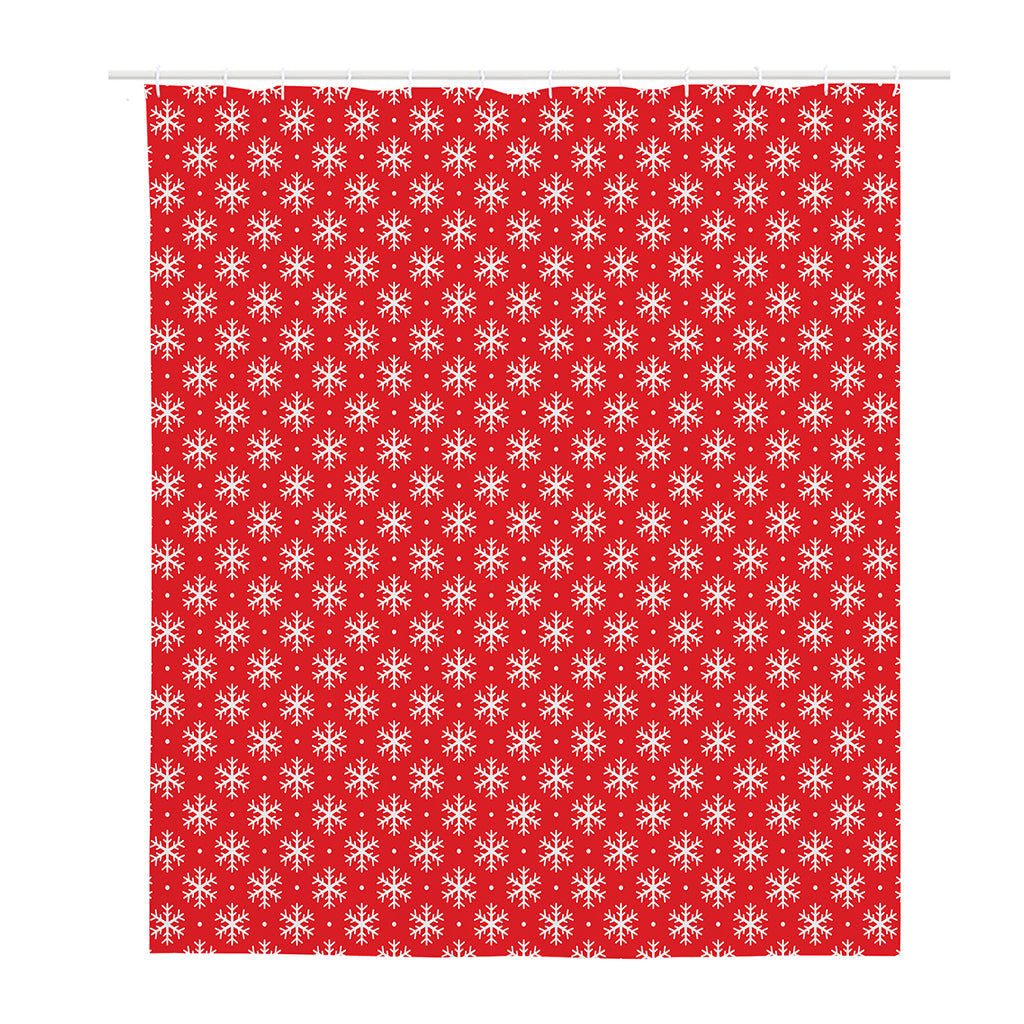 Christmas Snowflake Pattern Print Polyester Shower Curtain