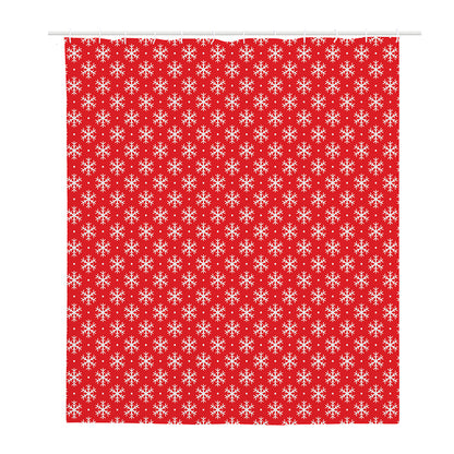 Christmas Snowflake Pattern Print Polyester Shower Curtain