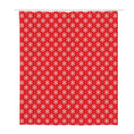 Christmas Snowflake Pattern Print Polyester Shower Curtain