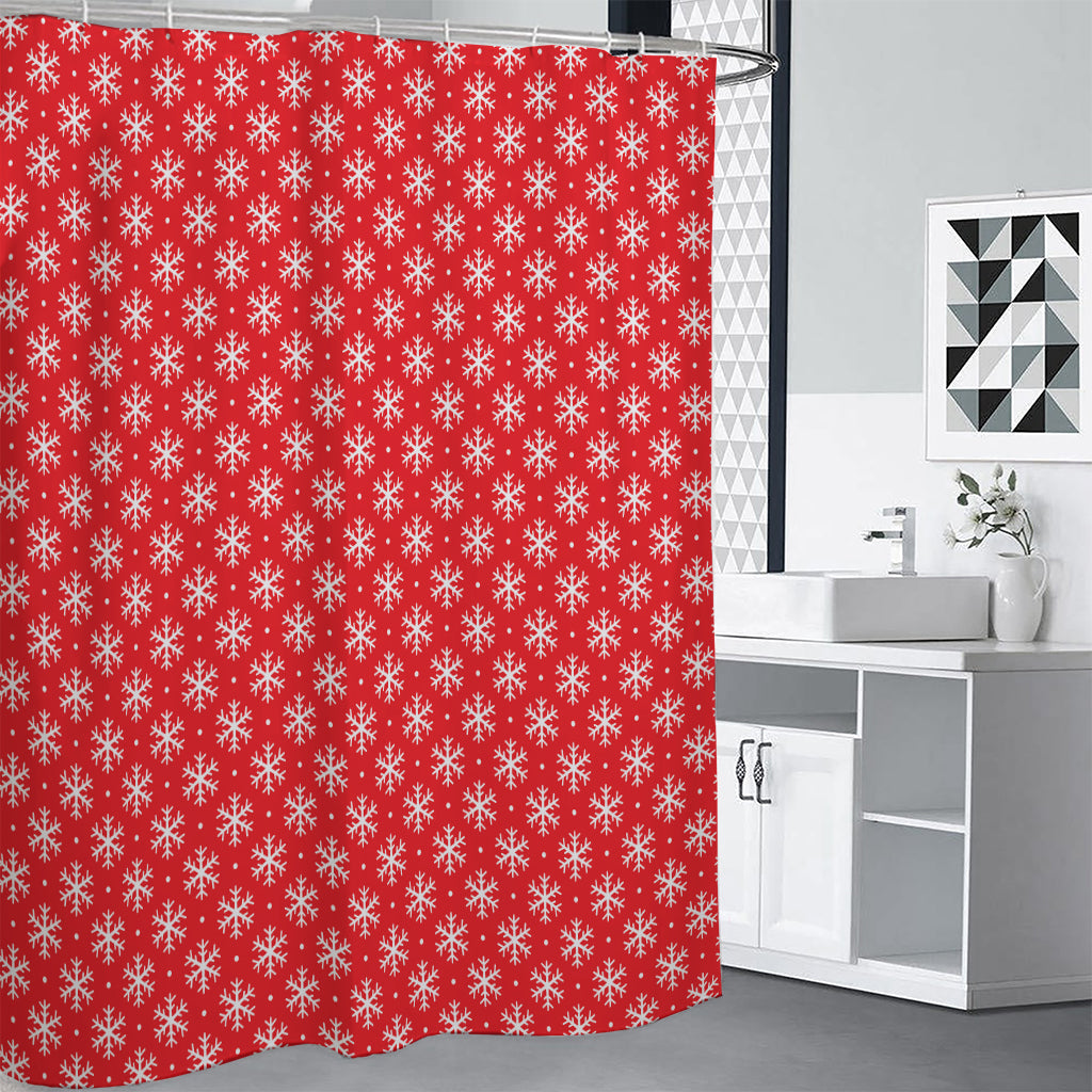 Christmas Snowflake Pattern Print Premium Shower Curtain