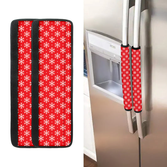 Christmas Snowflake Pattern Print Refrigerator Handle Covers