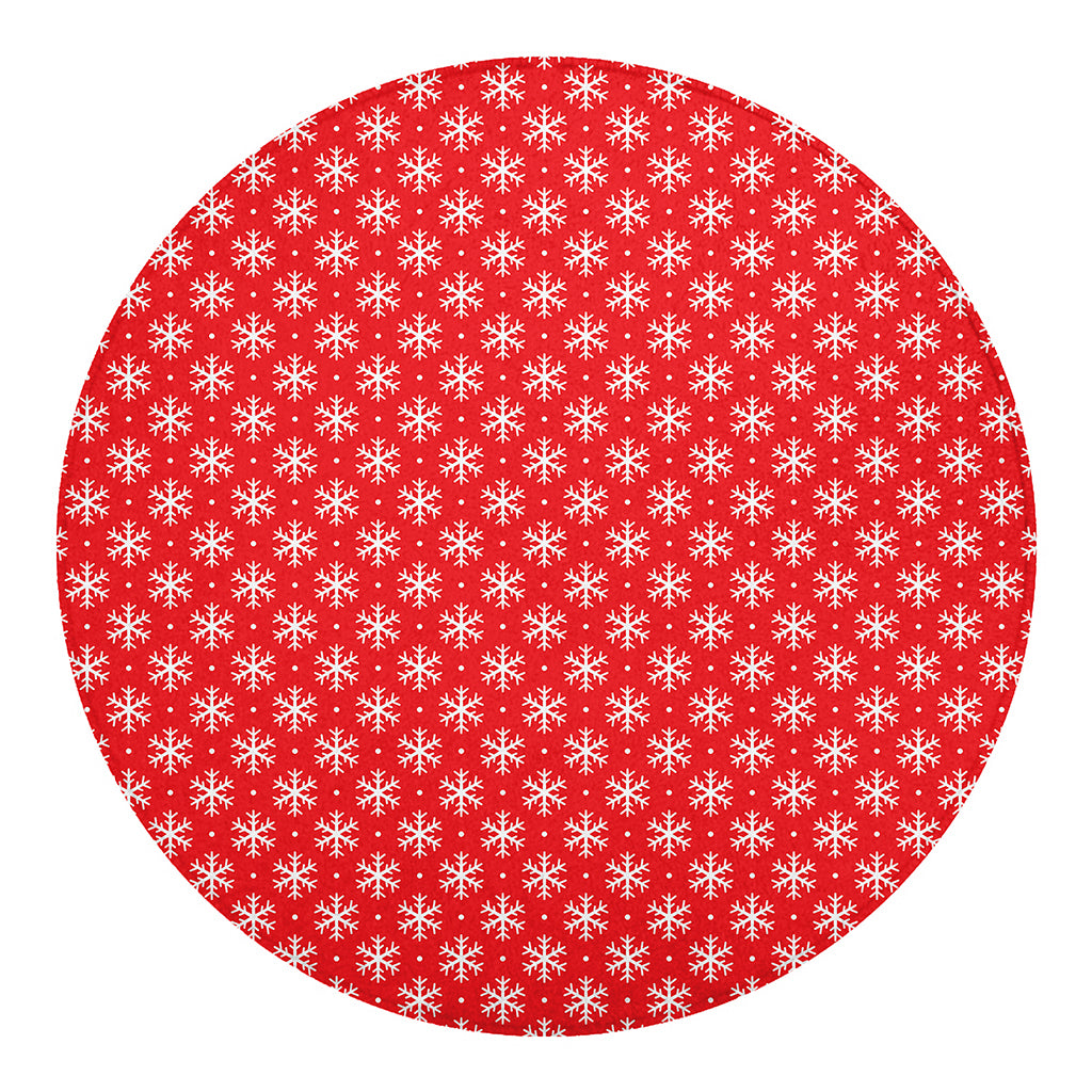 Christmas Snowflake Pattern Print Round Blanket