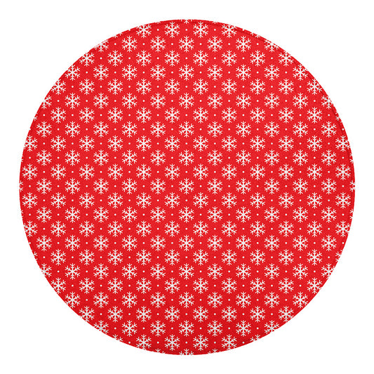 Christmas Snowflake Pattern Print Round Blanket