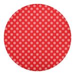 Christmas Snowflake Pattern Print Round Blanket