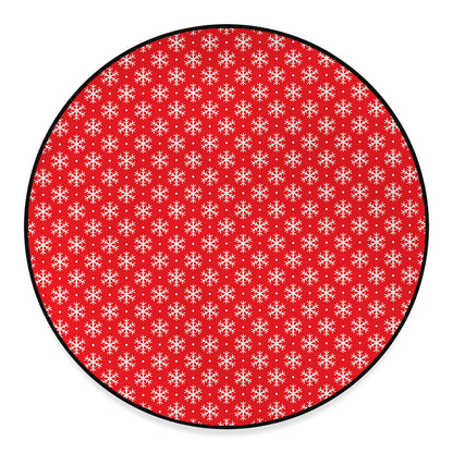 Christmas Snowflake Pattern Print Round Floor Mat