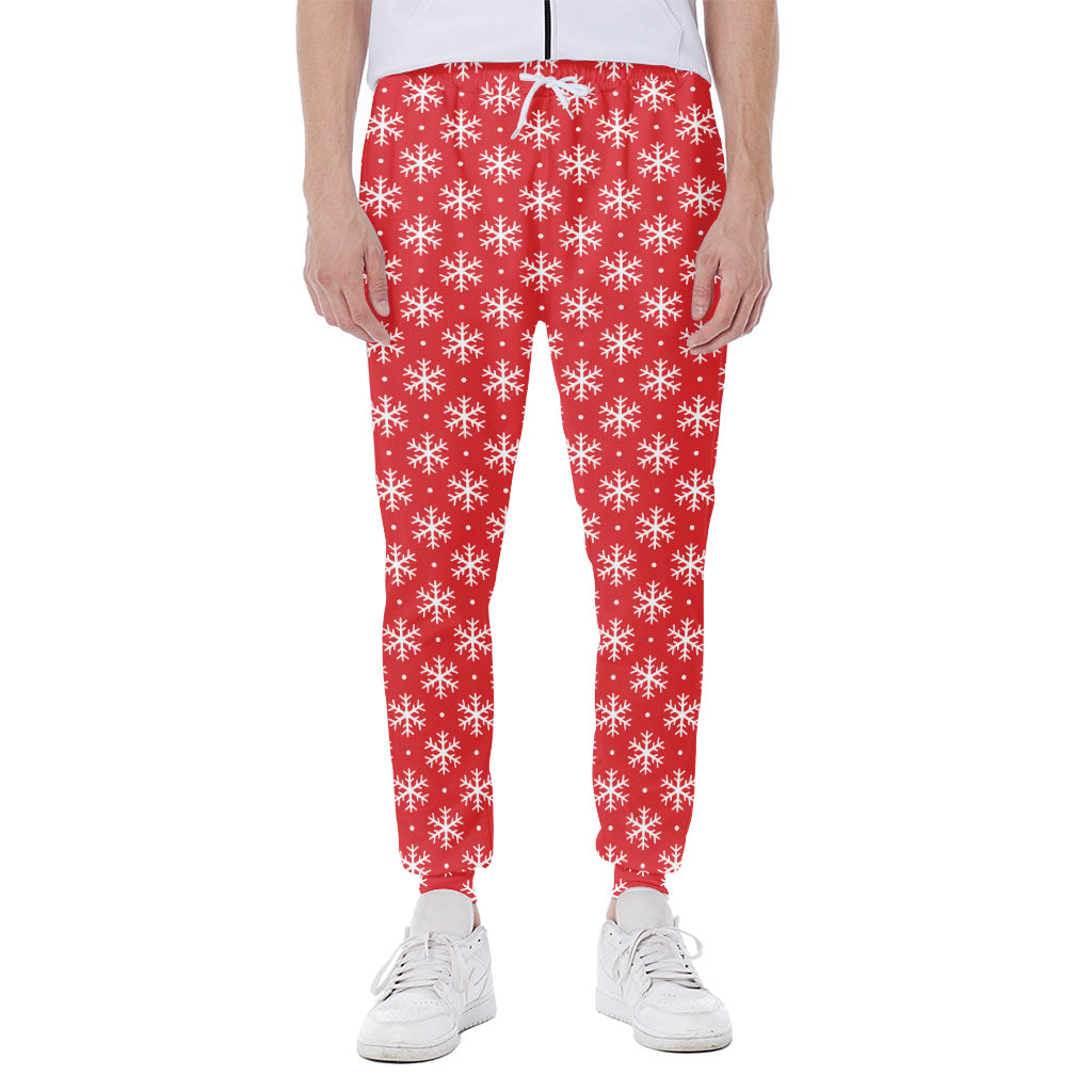 Christmas Snowflake Pattern Print Scuba Joggers