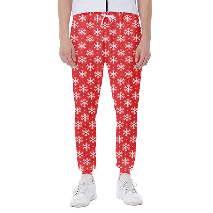 Christmas Snowflake Pattern Print Scuba Joggers