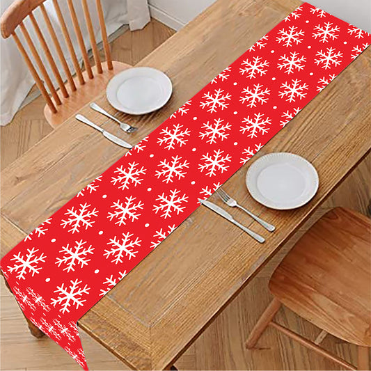 Christmas Snowflake Pattern Print Table Runner