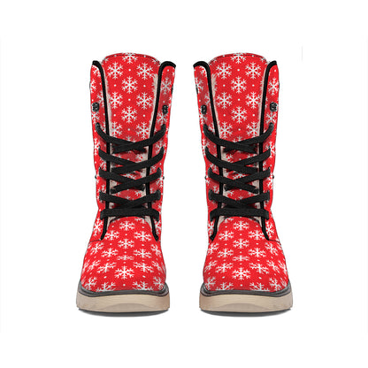 Christmas Snowflake Pattern Print Winter Boots