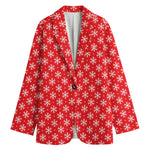 Christmas Snowflake Pattern Print Women's Blazer