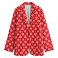 Christmas Snowflake Pattern Print Women's Cotton Blazer