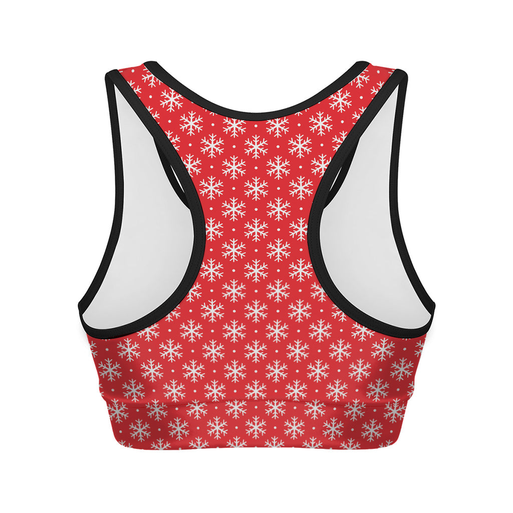 Christmas Snowflake Pattern Print Women's Sports Bra