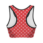 Christmas Snowflake Pattern Print Women's Sports Bra