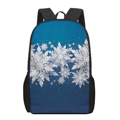 Christmas Snowflake Print 17 Inch Backpack