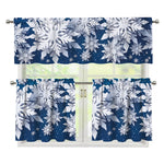 Christmas Snowflake Print 3 Piece Kitchen Curtains