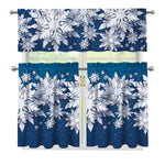 Christmas Snowflake Print 3 Piece Kitchen Curtains