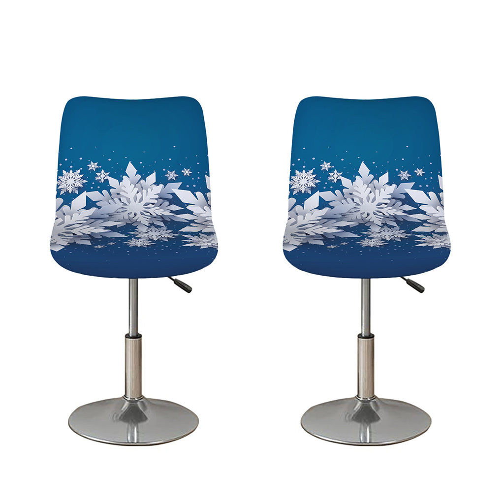 Christmas Snowflake Print Bar Stool Covers