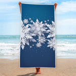 Christmas Snowflake Print Beach Towel