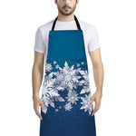 Christmas Snowflake Print Bib Apron With Pocket