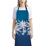 Christmas Snowflake Print Bib Apron With Pocket