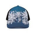 Christmas Snowflake Print Black Mesh Trucker Hat