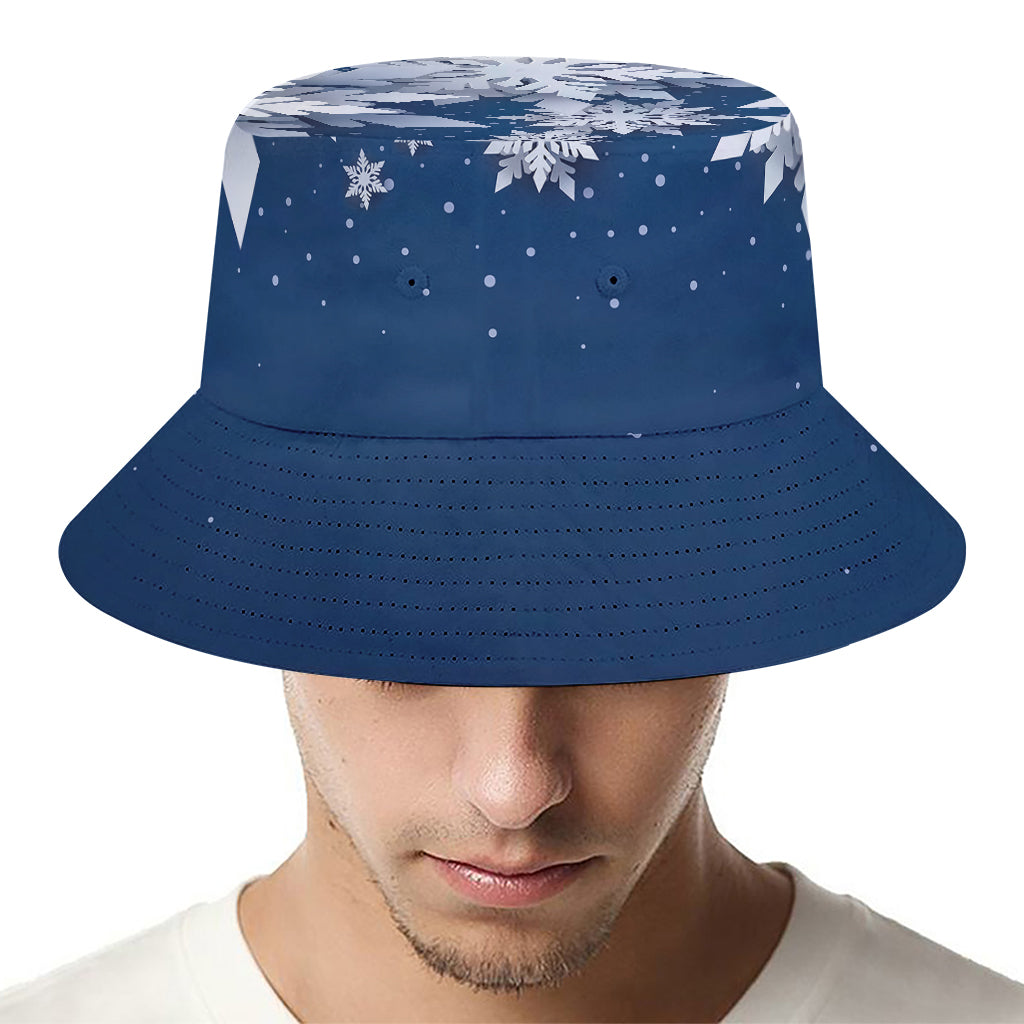 Christmas Snowflake Print Bucket Hat