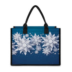 Christmas Snowflake Print Canvas Tote Bag