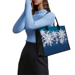 Christmas Snowflake Print Canvas Tote Bag