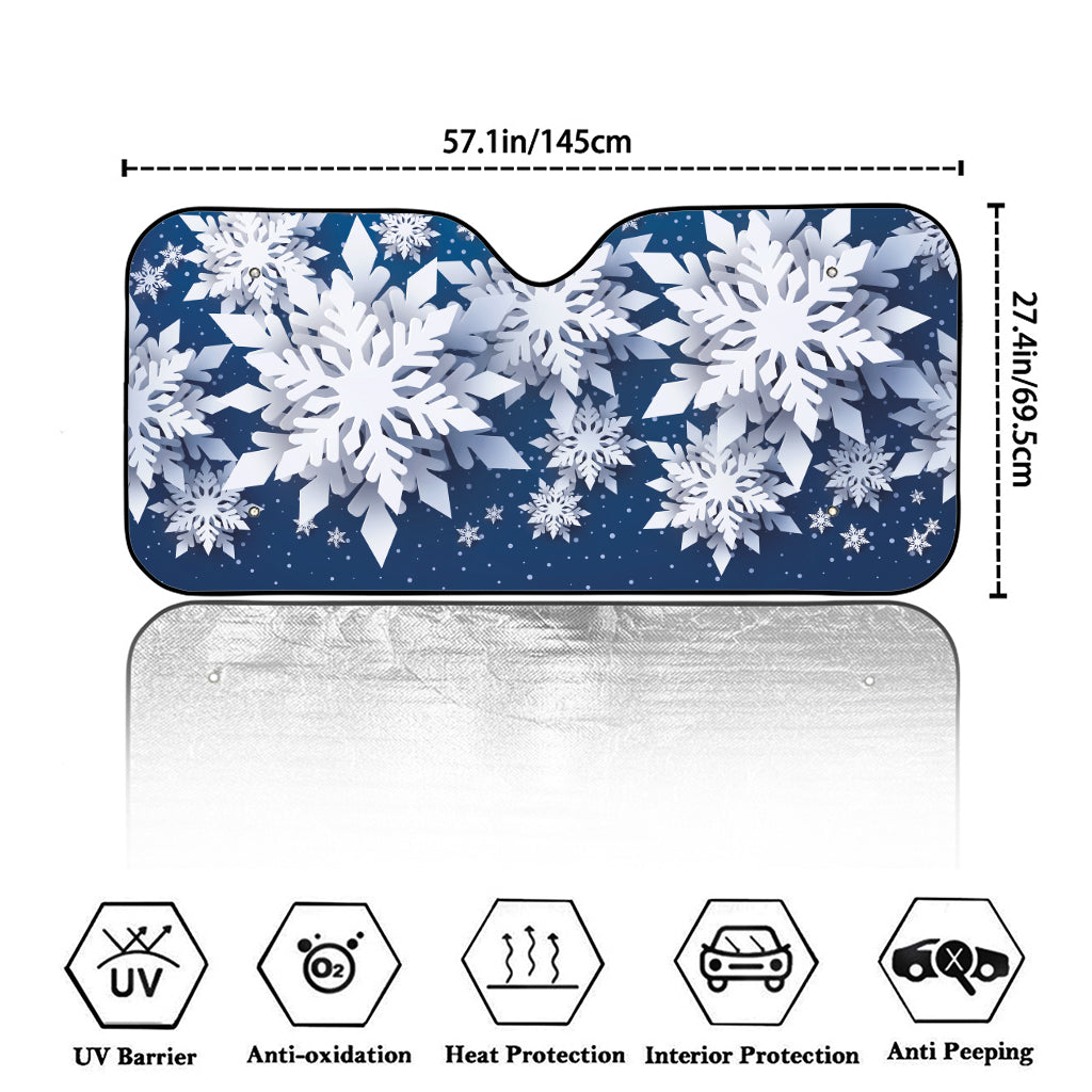 Christmas Snowflake Print Car Windshield Sun Shade