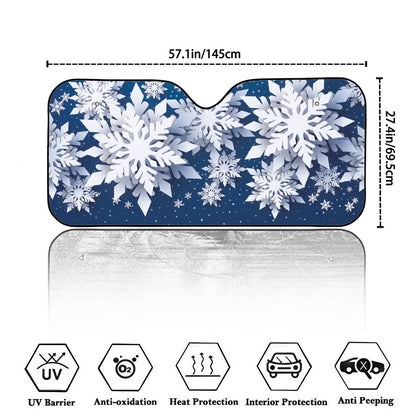 Christmas Snowflake Print Car Windshield Sun Shade