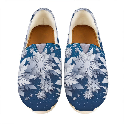 Christmas Snowflake Print Casual Shoes