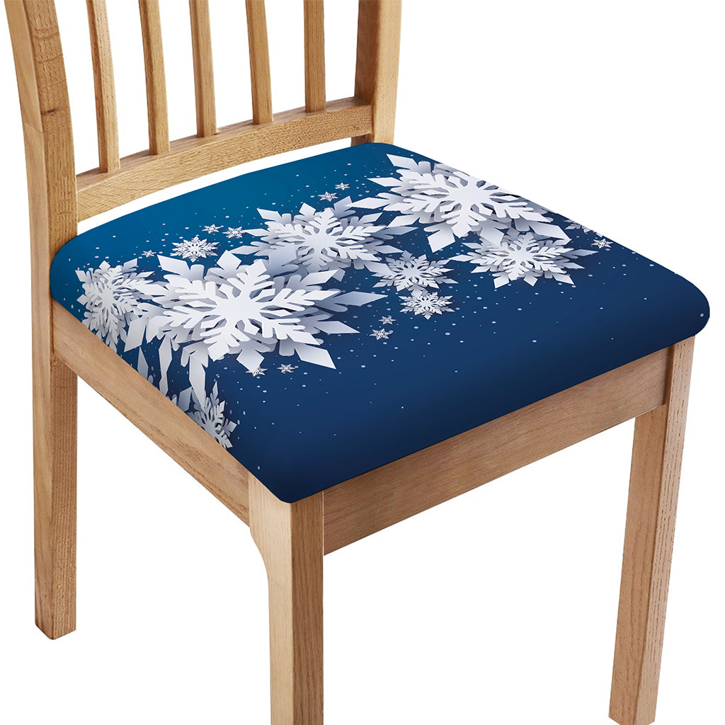 Christmas Snowflake Print Chair Cushion Cover