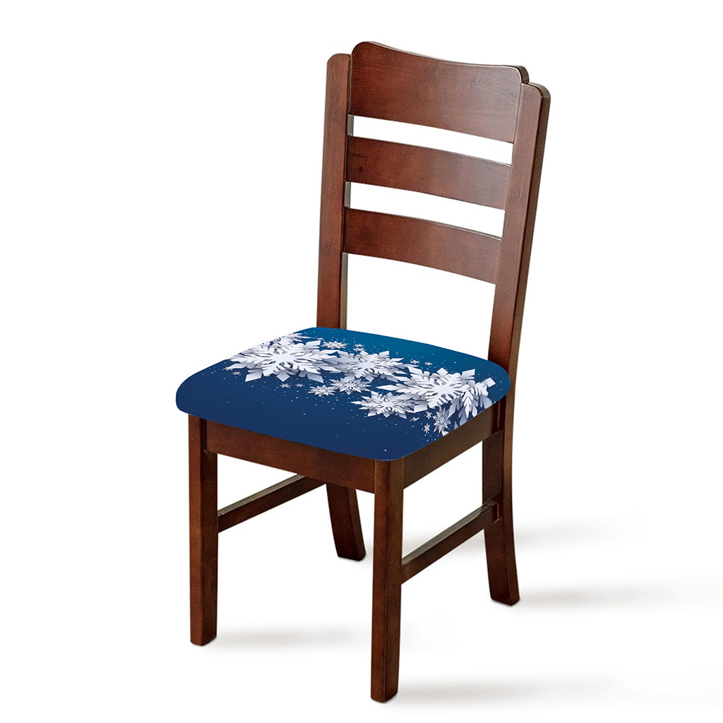 Christmas Snowflake Print Chair Cushion Cover