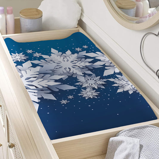 Christmas Snowflake Print Changing Pad Cover