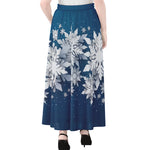 Christmas Snowflake Print Chiffon Maxi Skirt