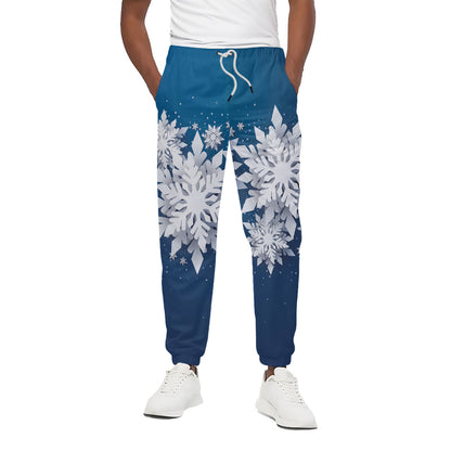 Christmas Snowflake Print Cotton Pants