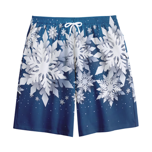 Christmas Snowflake Print Cotton Shorts
