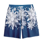 Christmas Snowflake Print Cotton Shorts