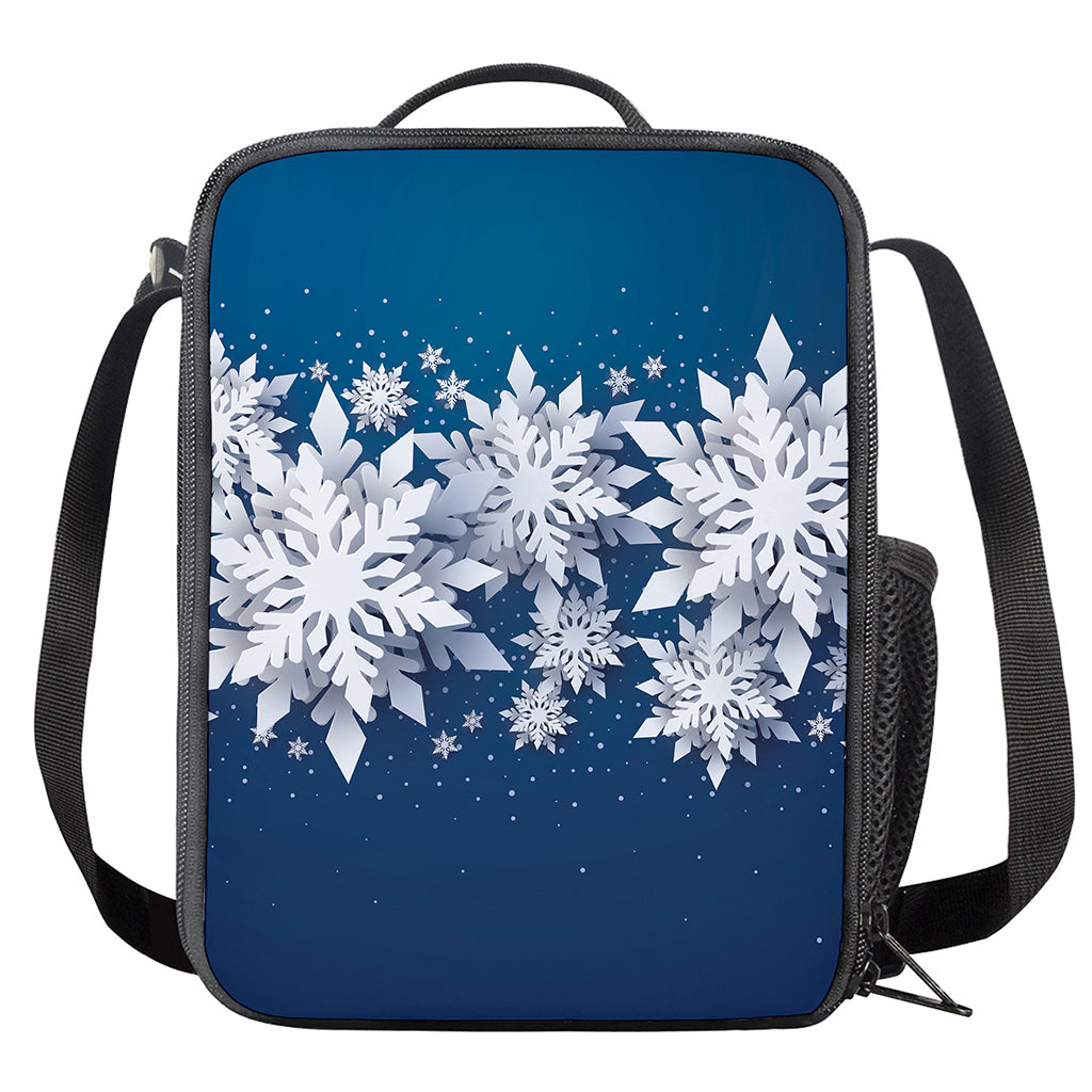 Christmas Snowflake Print Crossbody Lunch Bag